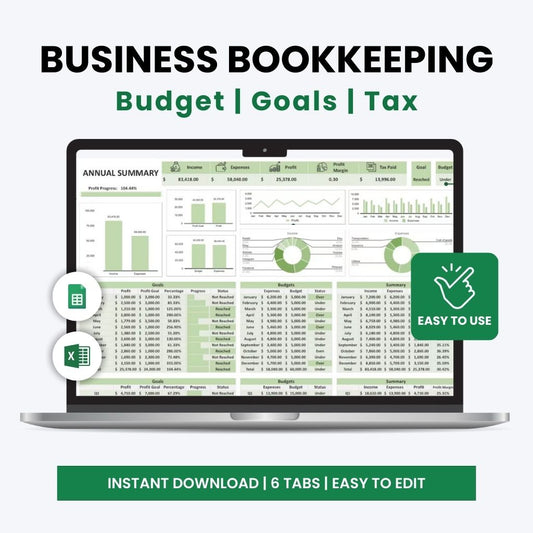 Small Business Bookkeeping Spreadsheet